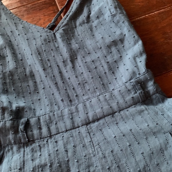 Lush Denim Cross Back Romper - Picture 3 of 7